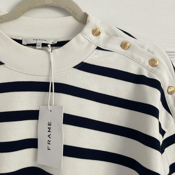 Brand New With Tags Frame Button Detail Sweatshirt - Picture 3 of 4